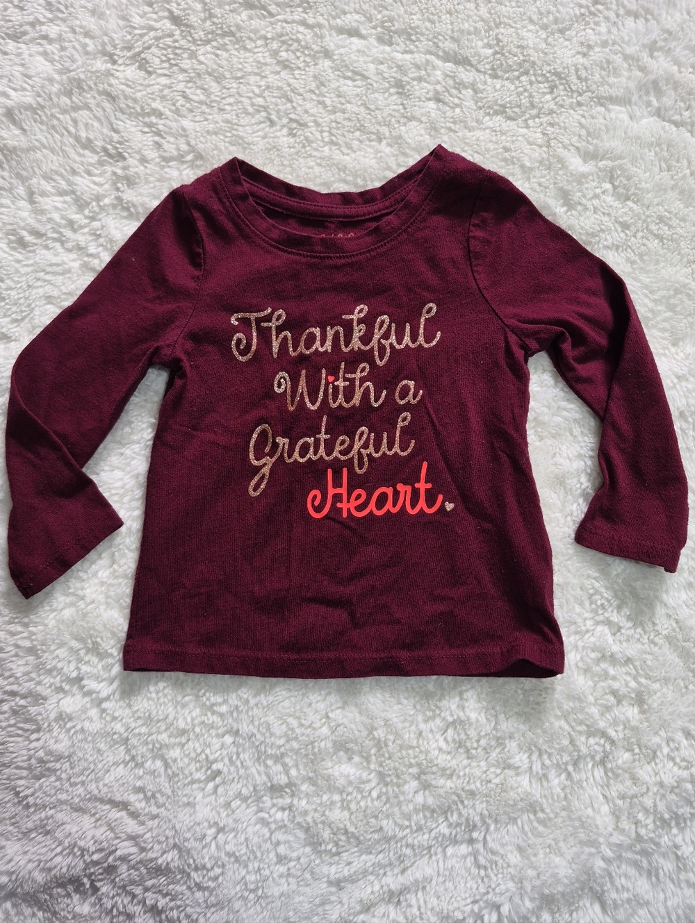 Cat & Jack 18 Month Long-Sleeve Burgundy Graphic Tee